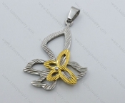 Stainless Steel Gold Plating Butterfly Pendant - KJP050892
