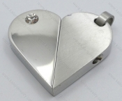 Steel White Stainless Steel Couple Heart Pendants with Zircon of Kalen Jewelry - KJP050911