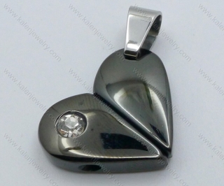 Black Plating Stainless Steel Couple Cool Heart Pendants of Kalen Jewelry - KJP050913