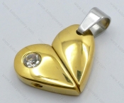 Golden Finishing Stainless Steel Heart Pendants of Kalen Jewelry - KJP050915