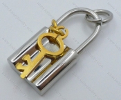 Stainless Steel Square Lock Pendants with a key of Kalen Jewelry - KJP050928