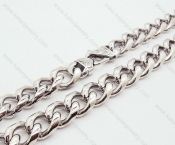Polish Silver Plated Stainless Steel Stamping O links Necklaces for Men - KJN200031