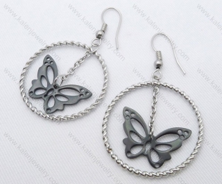 Stainless Steel Cutting Butterfly Earrings