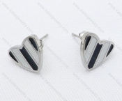 Epoxy Stainless Steel Heart Earrings