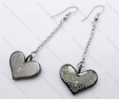 Stainless Steel Black Heart Earrings For Women