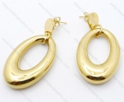 Wholesale Gold Plating Stainless Steel Cartoon Oval Earrings - KJE050305