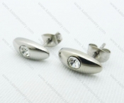 Stainless Steel Zircon Stone Earrings - KJE220003