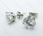Stainless Steel Zircon Stone Earrings - KJE220004