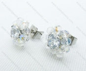 Stainless Steel Zircon Stone Earrings - KJE220018