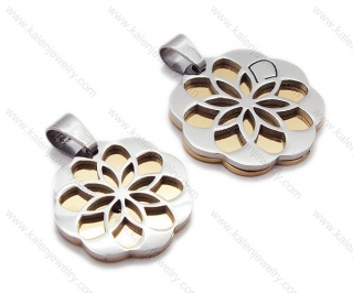 Wholesale Stainless Steel Cutting Flower Petal Couple Pendants - KJP050945