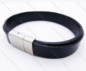 Stainless Steel Leather Bracelets - KJB030075