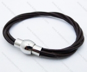 Stainless Steel Leather Bracelets - KJB030076
