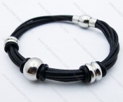 Stainless Steel Leather Bracelets - KJB030086