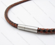 Leather necklace with Stainless Steel Pendant - KJN030004