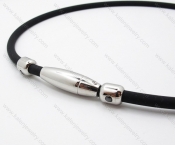 Leather necklace with Stainless Steel Pendant - KJN030006
