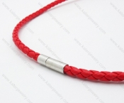 Leather necklace with Stainless Steel Pendant - KJN030017