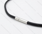 Leather necklace with Stainless Steel Pendant - KJN030019