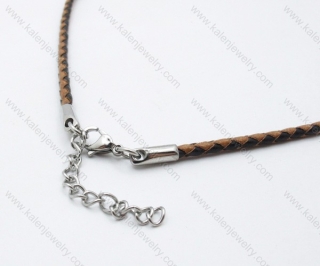 Leather necklace with Stainless Steel Pendant - KJN030032