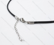 Leather necklace with Stainless Steel Pendant - KJN030035