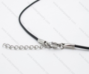Leather necklace with Stainless Steel Pendant - KJN030038