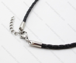Leather necklace with Stainless Steel Pendant - KJN030042