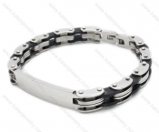 Stainless Steel Black Rubber Bracelet For Men - KJB140006