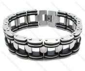 Stainless Steel Black Rubber Bracelets - KJB140008