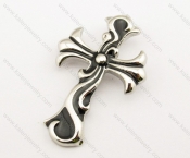 Stainless Steel Iris Cross Pendants - KJP051022
