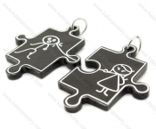 Stainless Steel Couple Matching Pendants of girl & boy - KJP140008