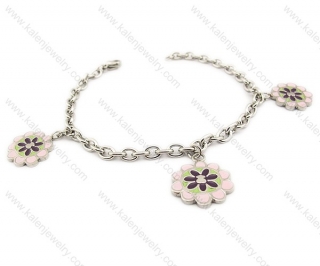 Stainless Steel Cute Colourful Flowers Bracelets - KJB160001