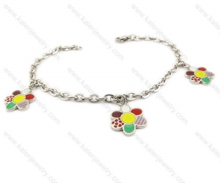 Stainless Steel Cute Colourful Flowers Bracelets - KJB160002