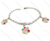 Stainless Steel Lovely Colourful Flowers Bracelets - KJB160003