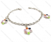 Stainless Steel Lovely Colourful Flowers Bracelets - KJB160004