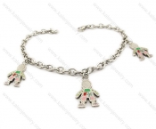 Fashion Stainless Steel Epoxy Boy Bracelets with 3 charms - KJB160005