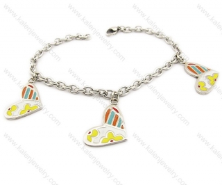 Lovely Stainless Steel Colourful Heart Bracelets - KJB160011