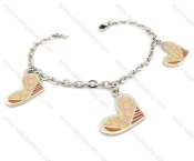 Cute Stainless Steel Colourful Heart Bracelets - KJB160015