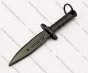 Stainless Steel Black Plating Dagger Pendant - KJP140047