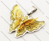 Stainless Steel Gold Butterfly Pendant - KJP140052