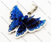 Stainless Steel Blue Butterfly Pendant - KJP140053