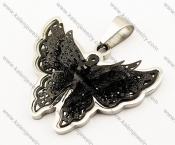 Stainless Steel Black Butterfly Pendant - KJP140054
