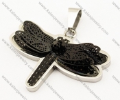 Black Stainless Steel Dragonfly Pendants - KJP140060