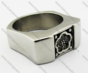 Stainless Steel Inlay Zircon Stones Ring - KJR080017