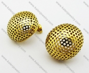 Stainless Steel Gold Earrings - KJE080002