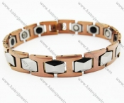 Silvertone and Rose Goldplated Tungsten Carbide Two-tone Bracelet with Magnetic - KJB270044