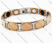 Silvertone and Goldplated Tungsten Carbide Two-tone Bracelet with Magnetic - KJB270045