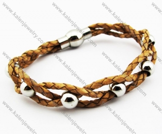 Stainless Steel Leather Bracelets - KJB030099