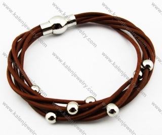 Stainless Steel Leather Bracelets - KJB030105
