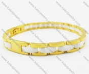 Pure White & Yellow Gold Ceramic Bracelets - KJB270061
