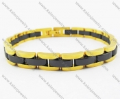 Dark Black & Yellow Gold Ceramic Bracelets Jewelry - KJB270063