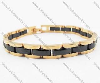 Dark Black & Gold Ceramic Bracelets - KJB270064